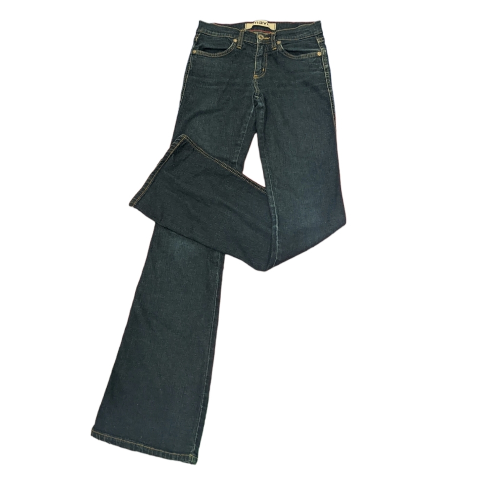 Mavi Marie Flare Sexy Low Rise Slim Jeans Dark Blue size 26x32 Made in Canada